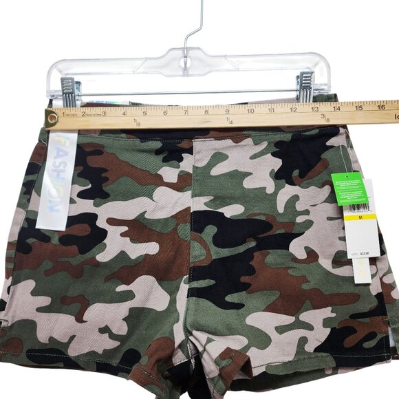 Camo Print Womens Shorts By Tinseltow Size M Elastic Waist Pockets - Picture 7 of 10